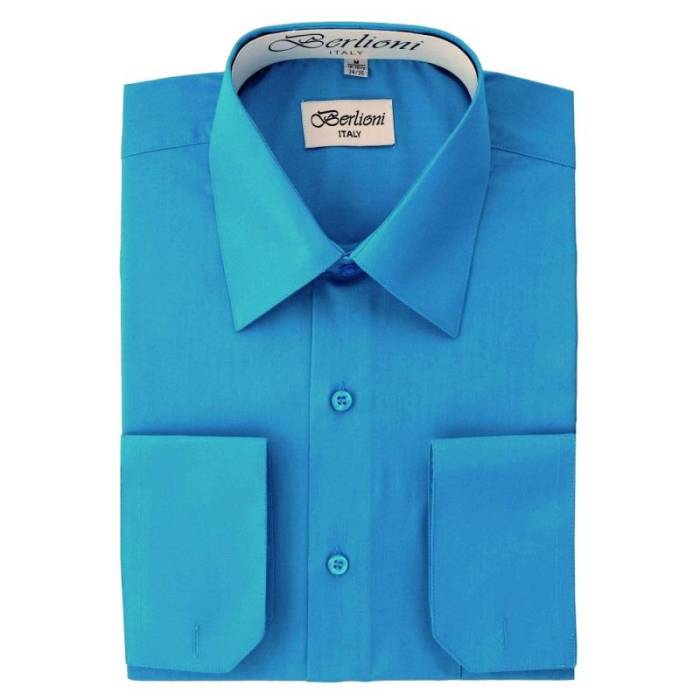 Turquoise dress shirt for men