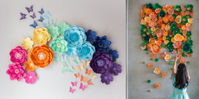 How to make paper flowers for wall decoration