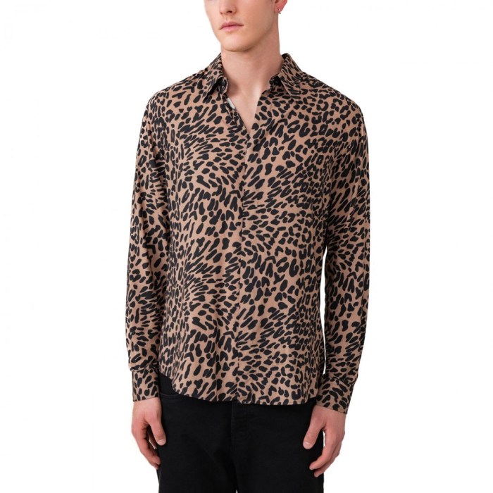 Animal print dress shirt mens