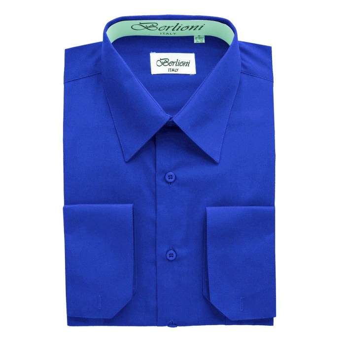 Royal blue mens dress shirt nearby